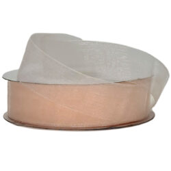 Woven Edge Organza Ribbon - 25mm x 50mts / Cream
