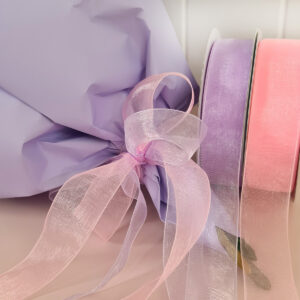 Woven Edge Organza Ribbon - 25mm x 50mts / Lavender -1