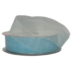 Woven Edge Organza Ribbon - 25mm x 50mts / Light Blue