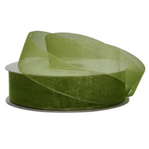 Woven Edge Organza Ribbon - 25mm x 50mts / Olive