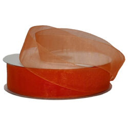 Woven Edge Organza Ribbon - 25mm x 50mts / Orange