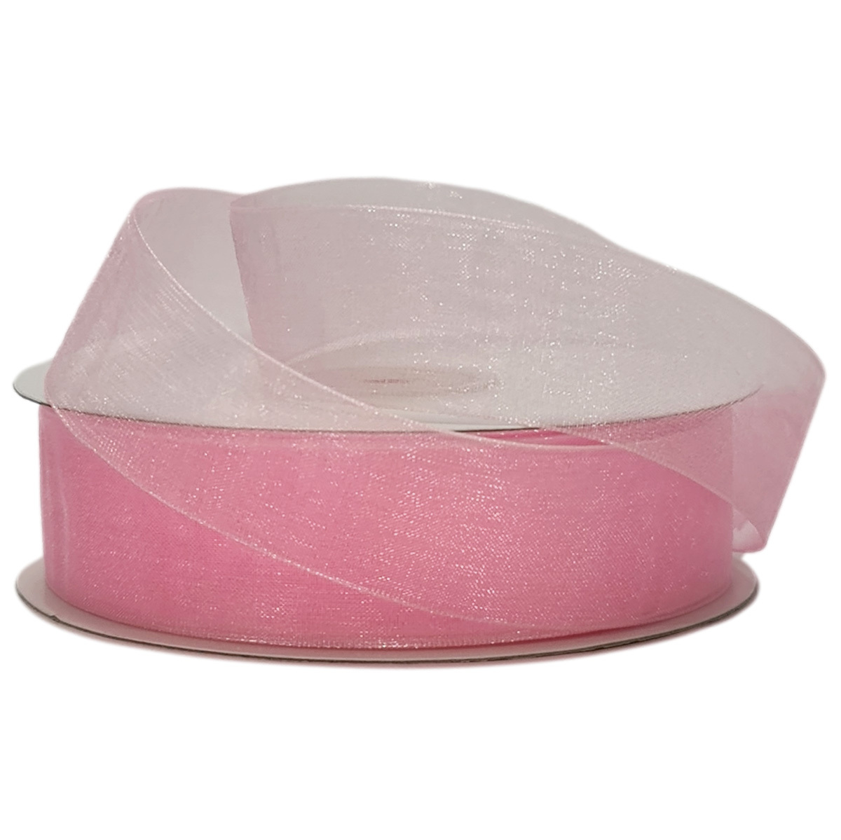 Woven Edge Organza Ribbon - 25mm x 50mts - Pink -1