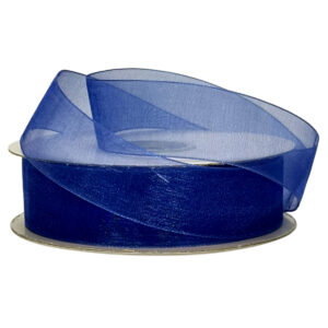 Woven Edge Organza Ribbon - 25mm x 50mts / Royal Blue
