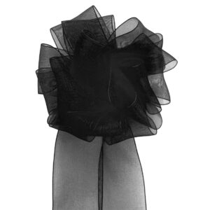 Woven Edge Organza Ribbon - 38mm x 50mts / Black