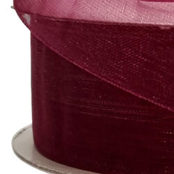 Woven Edge Organza Ribbon - 38mm x 50mts / Burgundy