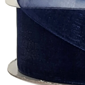 Woven Edge Organza Ribbon - 38mm x 50mts / Navy