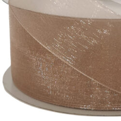 Woven Edge Organza Ribbon - 38mm x 50mts / Toffee