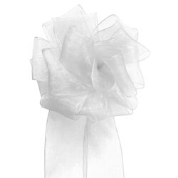 Woven Edge Organza Ribbon - 38mm x 50mts / White