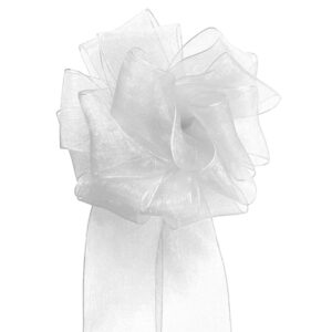 Woven Edge Organza Ribbon - 38mm x 50mts / White