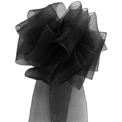 Woven Edge Organza Ribbon - 50mm x 50mts / Black
