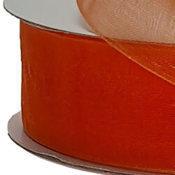 Woven Edge Organza Ribbon - 50mm x 50mts / Orange