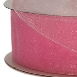 Woven Edge Organza Ribbon - 50mm x 50mts / Pink