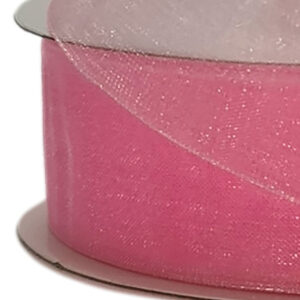 Woven Edge Organza Ribbon - 50mm x 50mts / Pink