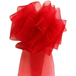 Woven Edge Organza Ribbon - 50mm x 50mts / Red