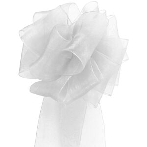 Woven Edge Organza Ribbon - 50mm x 50mts / White
