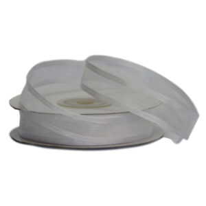 SATIN EDGE ORGANZA - 15mm x 25mtr - WHITE