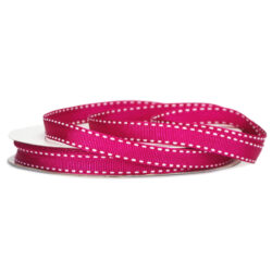 Grosgrain Stitch Ribbon - 10mm x 25mtr / Beauty w/White Stitching