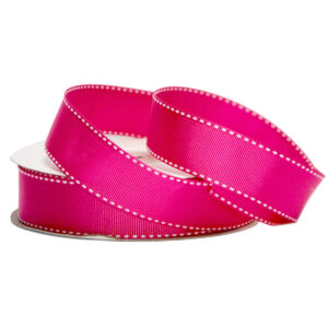 Grosgrain Stitch - 25mmx25mtrs / Beauty w/White Stitching