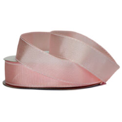 Grosgrain Stitch Ribbon - 25mm x 25mtr / Light Pink w/White Stitching