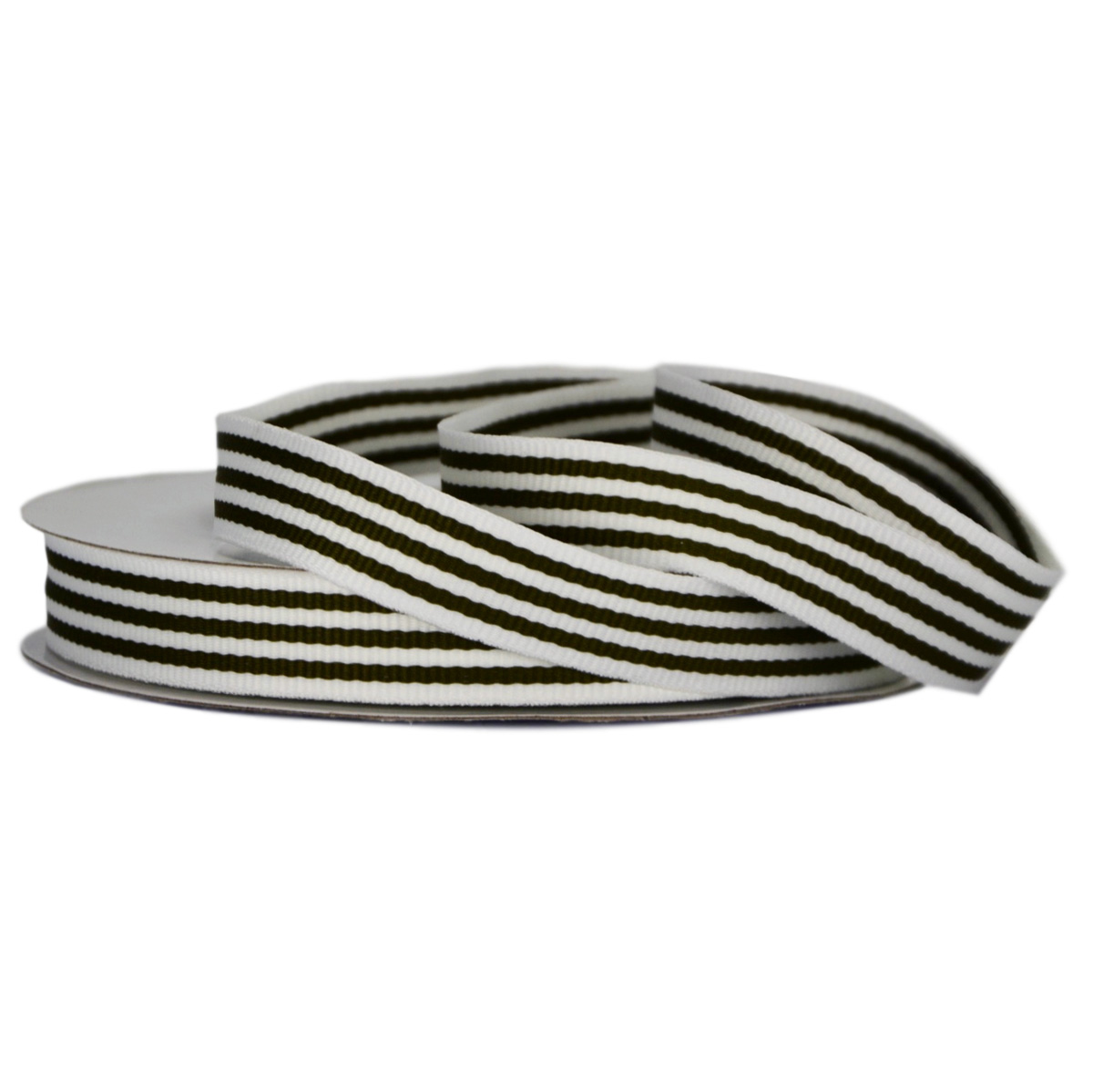 Grosgrain Stripe Ribbon 15mm Black & White | Floral Craft