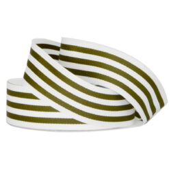 grosgrain woven stripe ribbon avo white