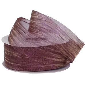 Crinkle Organza Ribbon - 38mm x 22.8mtr / Aubergine -1