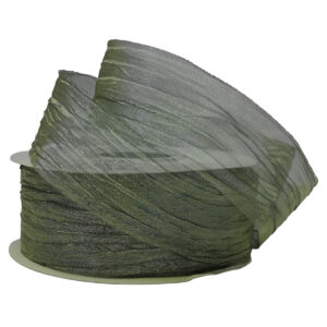 Crinkle Organza Ribbon - 38mm x 22.8mtr / Green -1