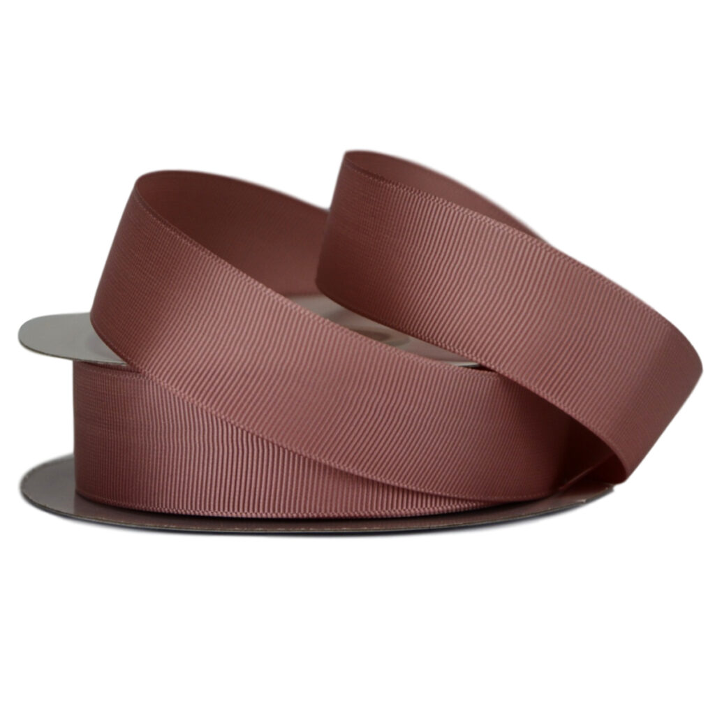 Rose Ribbon Matte Ribbed Grosgrain Ribbon 25mm Dusty Rose | Floral Craft