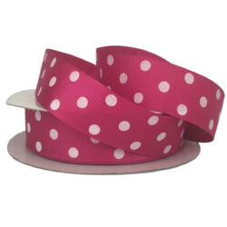 Polka Dot Grosgrain Ribbon - 25mm x 25mtr / Beauty