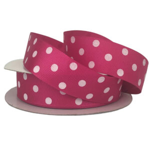 Polka Dot Grosgrain Ribbon - 25mm x 25mtr / Beauty