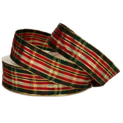 Tartan Ribbon (wired) - 25mm x 22.8mtr
