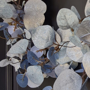 Metallic Eucalyptus Wreath - 55cm D / Silver -1