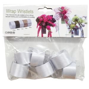 Metal corsage wrap bracelet, pack/6