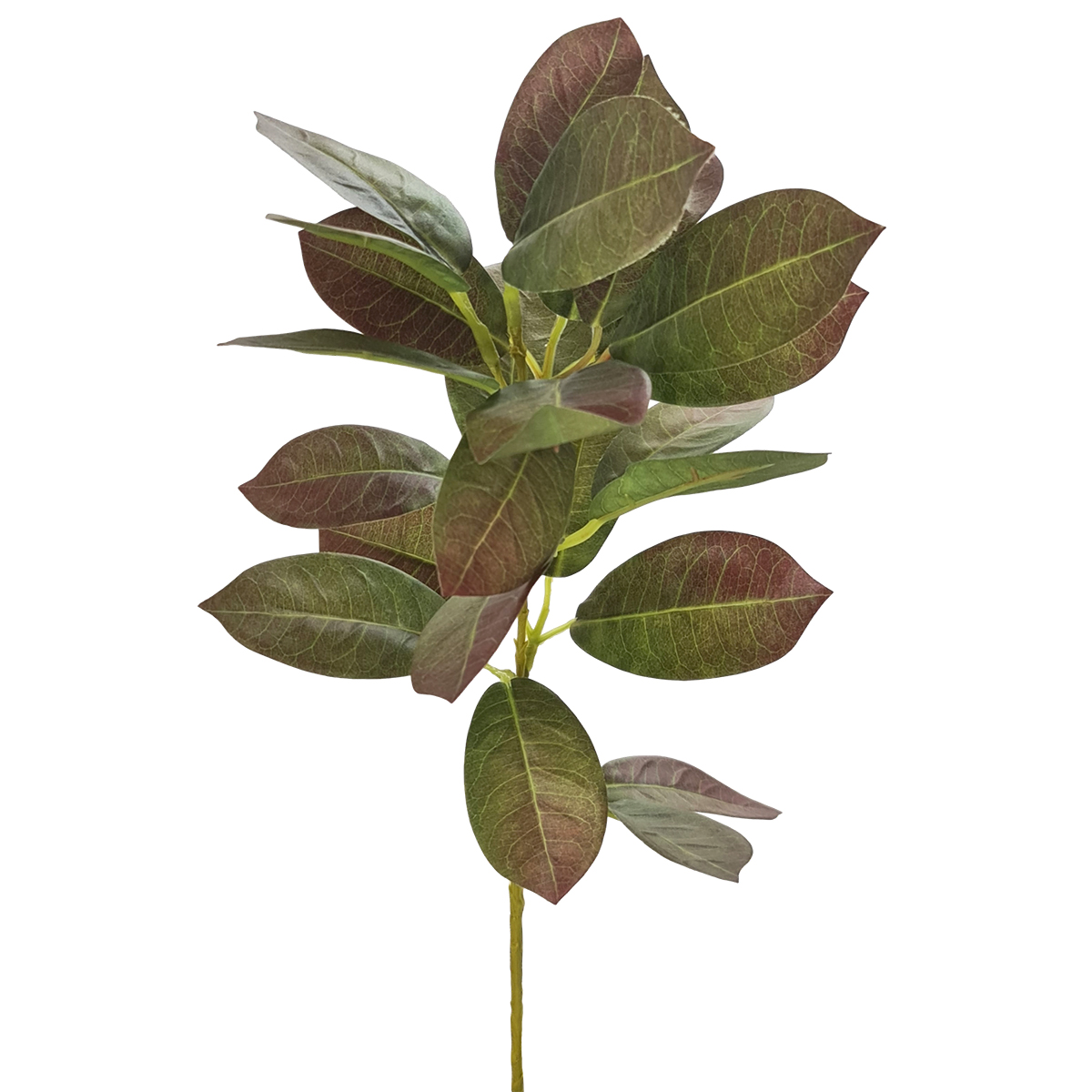 Artificial Garden Leaf Spray - 40cmL / Green/Red Tones