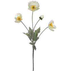 Field Poppy Spray - 56cmL / White