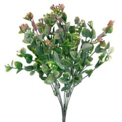 Mallee Eucalyptus Bush - 34cmL / Green with Pink Tips -1