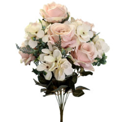 Juliet Rose/Hydrangea Bush - 50cmL / Blush