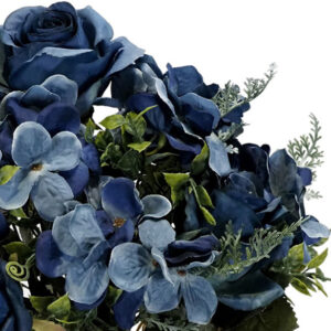 Juliet Rose/Hydrangea Bush - 50cmL / Blue -1