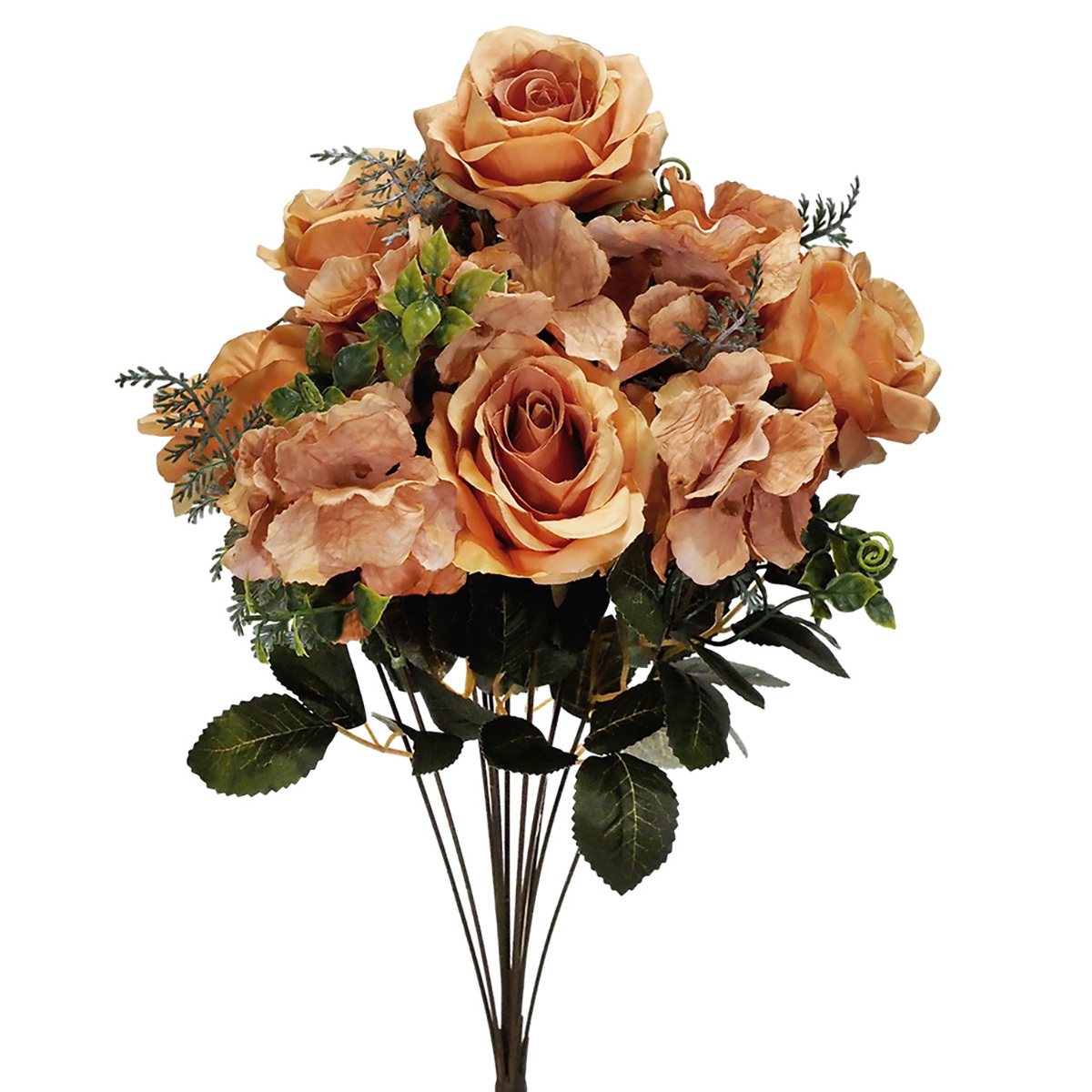 Juliet Rose/Hydrangea Bush - 50cmL / Orange