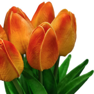 Real Touch Artificial Tulip Bundle - 33cmL / Orange -1