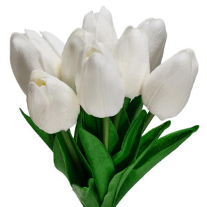 Real Touch Artificial Tulip Bundle - 33cmL / White -1