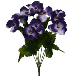 Artificial Pansy Bush - 40cm / Purple -1