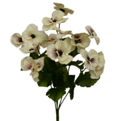 Artificial Pansy Bush - 40cm / White -1