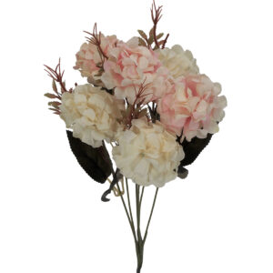 Hydrangea Ball Bush - 28cmL / Pink/Cream -1