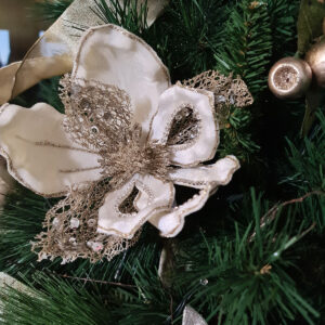 Elsa Velvet Magnolia Stem - 60cmL / Ivory/Champagne -1