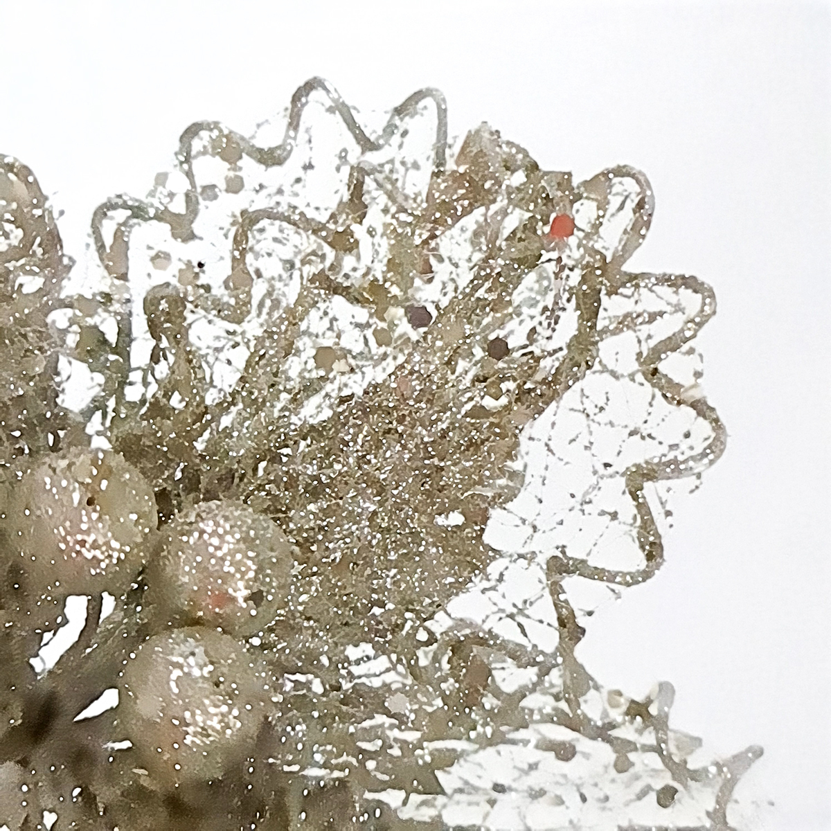 Sheeer Glitter Magnolia Stem - 40cmL / Champagne -1