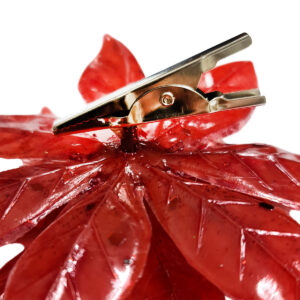 Shimmer Poinsettia w/Clip x 12 pcs - 10cmD / Red -1