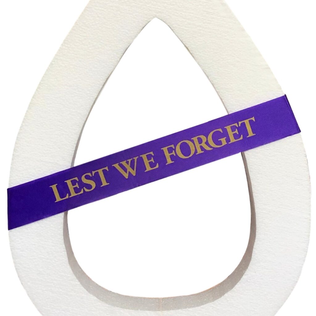 Lest We Forget Ribbon - 50mm x 1mtr - Floral Craft