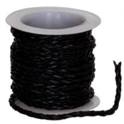 Plaited Leather Ribbon - 3mm x 2.3mtr / Black -1