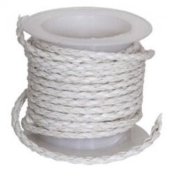 Plaited Leather Ribbon - 3mm x 2.3mtr / White -1